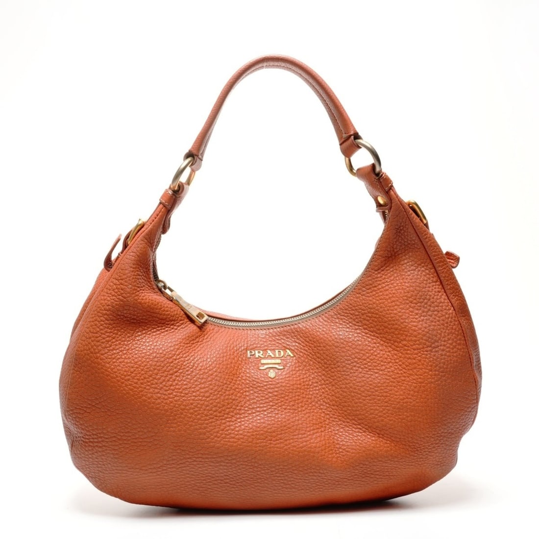 PRADA Leather Shoulder Bag Brown (1 of 16)