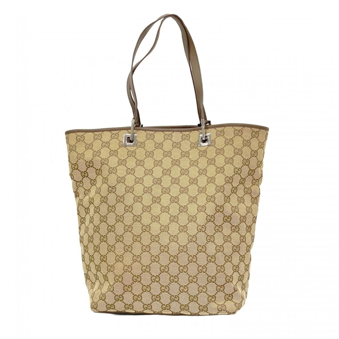 Gucci Tote Bag GG Canvas 31243 Beige Brown Women's (1 of 10)