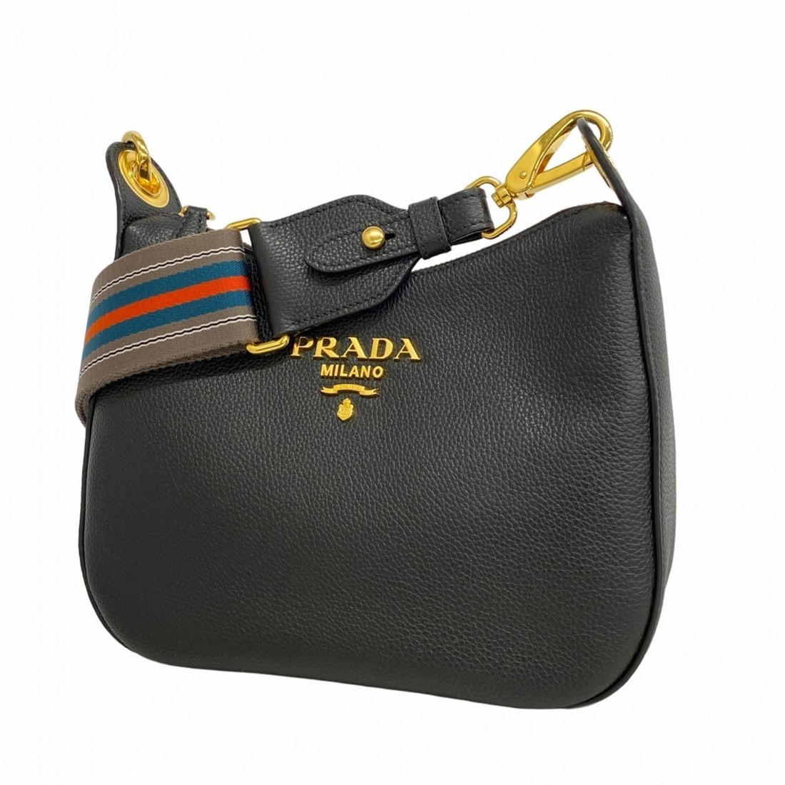 Prada shoulder bag in black leather for women (1 of 11)