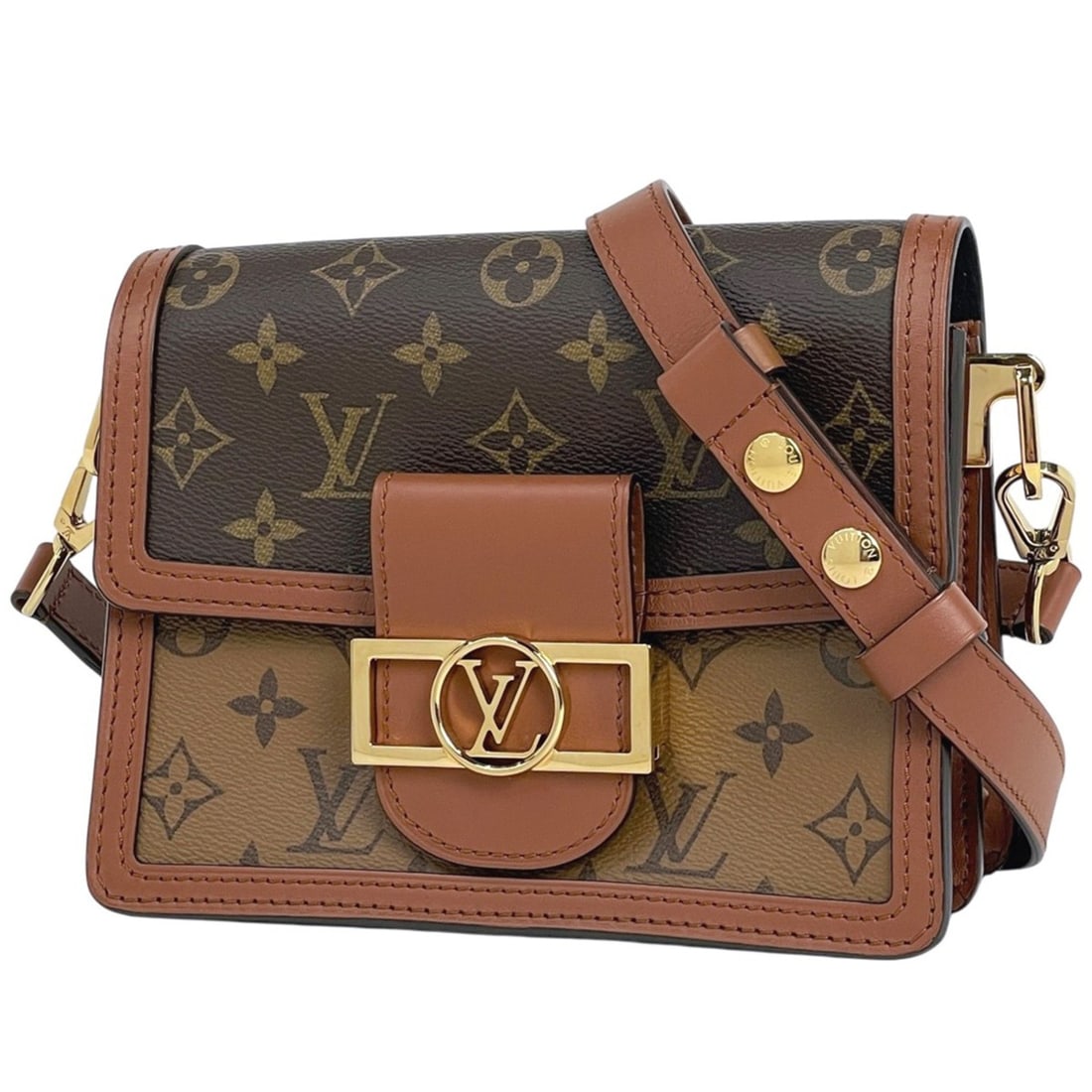 Louis Vuitton Dauphine Mini Shoulder Bag in Monogram Brown, M45959, Women's: --- Catalog ---Category: SizeSize (HxWxD): 15cm x 20cm x 9cm / 5.9'' x 7.87'' x 3.54''Category: DesignType: Shoulder bagColor: BrownGender: WomenMaterial: Monogram Reverse Category: GeneralMPN: M45959