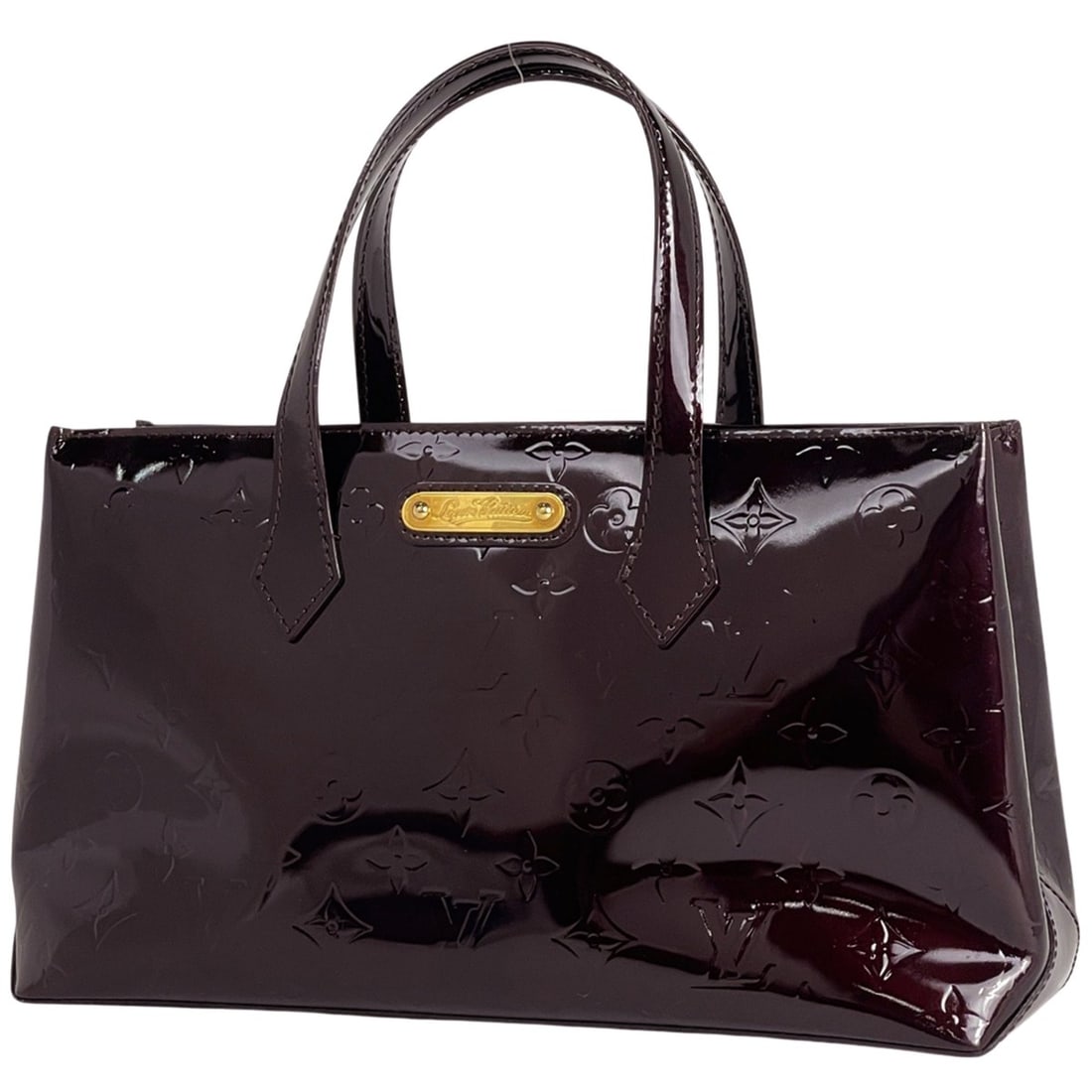 Louis Vuitton Wilshire PM Enamel Handbag Monogram Vernis Amaranth M93641 Women's (1 of 9)