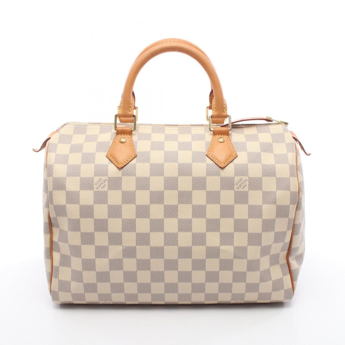 Louis Vuitton Speedy 30 Handbag, Coated Canvas and Leather with Damier Azur Pattern, Women's, White,: --- Catalog ---Category: SizeSize (HxWxD): 21cm x 30cm x 17cm / 8.26'' x 11.81'' x 6.69''Category: DesignType: HandbagColor: Damier Azur, WhiteGender: WomenMaterial: Coated canvas , Leather Category: