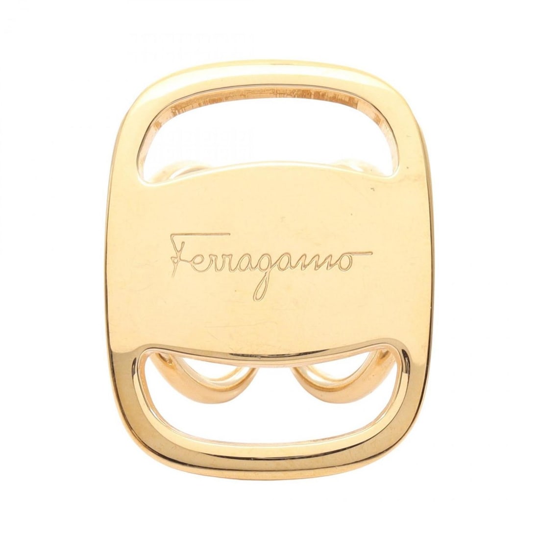 Salvatore Ferragamo Vara scarf ring, GP, women's, gold: --- Catalog ---Category: DesignType: Scarf ringColor: GoldGender: WomenCategory: GeneralBrand: Salvatore Ferragamo--- Item List ---Section: ConditionRanking: Rank A Used - A few traces of usage, some