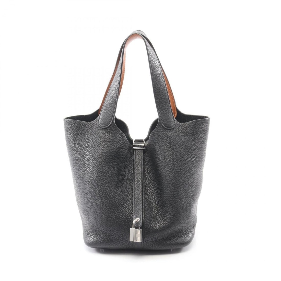 Hermes Hermès Picotin Lock MM Eclat Handbag, Leather, Taurillon Clemence Swift Women's, Black, (1 of 12)