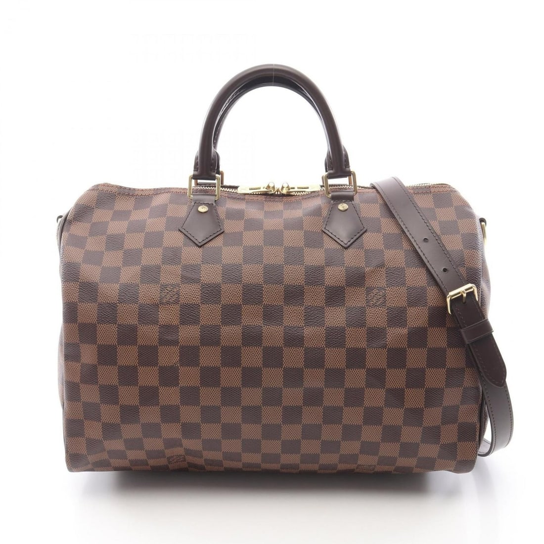 Louis Vuitton Speedy Bandouliere 35 Handbag, Coated Canvas and Leather with Damier Leather, Brown, (1 of 12)