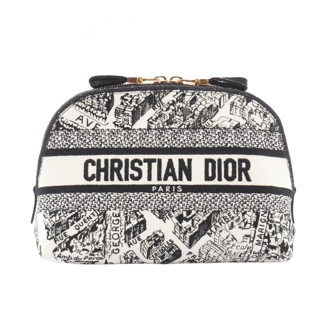 Christian Dior Dior Plan de Paris Pouch Bag Canvas Women's Black and White: --- Catalog ---Category: SizeSize (HxWxD): 16cm x 22cm / 6.29'' x 8.66''Category: DesignType: PouchColor: Black, WhiteGender: WomenMaterial: Canvas Category: GeneralBrand: Christian Dior--- Item List