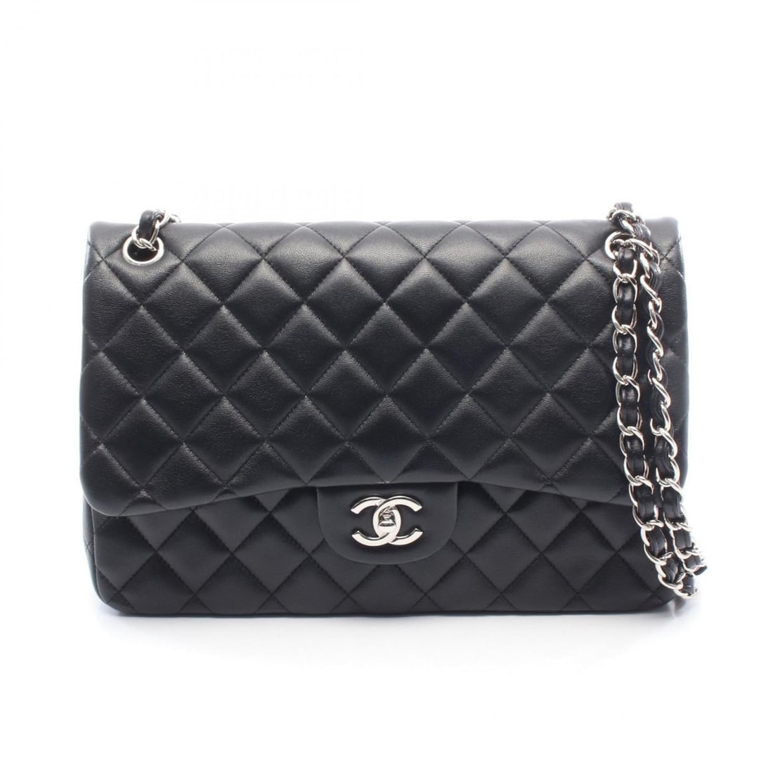 CHANEL Deca Matelasse 30 Classic Large Double Flap Shoulder Bag in Lambskin Leather, Black: --- Catalog ---Category: SizeSize (HxWxD): 20cm x 30cm x 9cm / 7.87'' x 11.81'' x 3.54''Category: DesignType: Shoulder bagColor: BlackGender: WomenMaterial: Leather Leather/Fur Type: LambskinCategory: