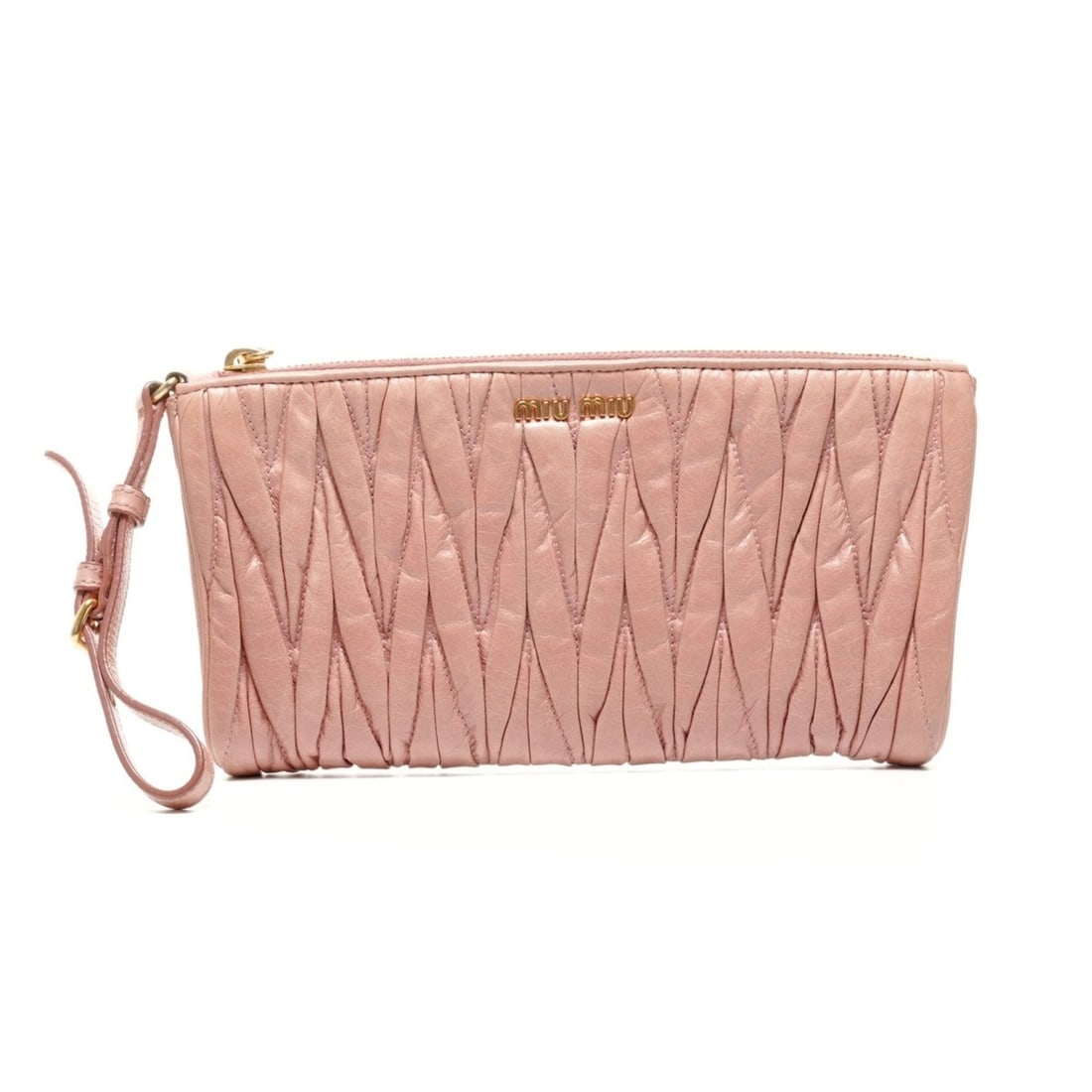 Miu Miu Miu Matelasse Leather Clutch Bag in Pink (1 of 12)