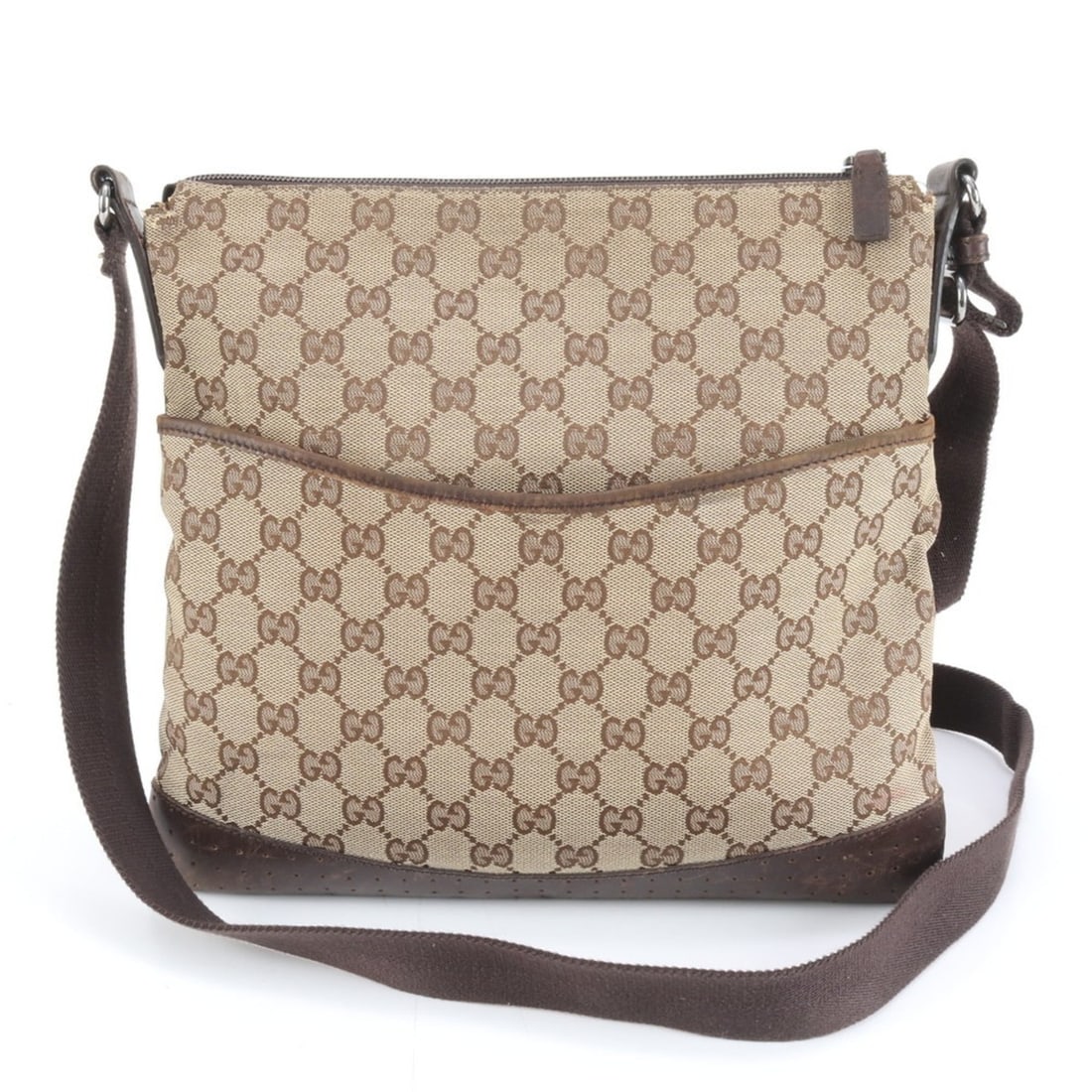 Gucci GG Canvas 145857 Leather Shoulder Messenger Bag Brown Men's (1 of 13)