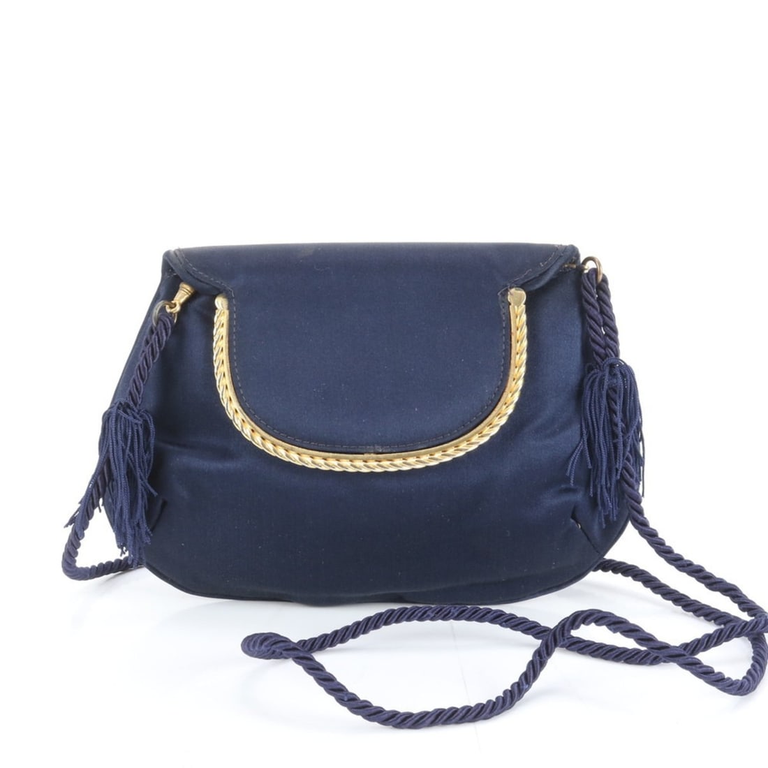 Gucci Old Satin Fringe Tassel Rope Shoulder Bag Navy Women's: --- Catalog ---Category: SizeSize (HxWxD): 14cm x 21cm x 1cm / 5.51'' x 8.26'' x 0.39''Category: DesignType: Shoulder bagColor: NavyGender: WomenMaterial: Satin Category: GeneralBrand: GucciCountry of