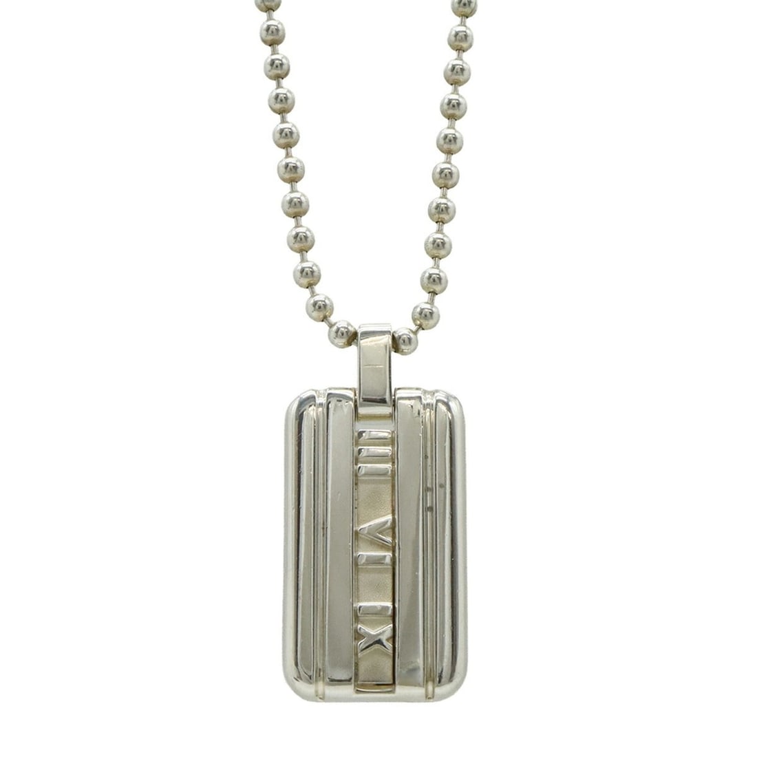 TIFFANY & Co. Tiffany Atlas Plate Pendant Necklace with Ball Chain, SV925 and Ag925 Silver (1 of 19)
