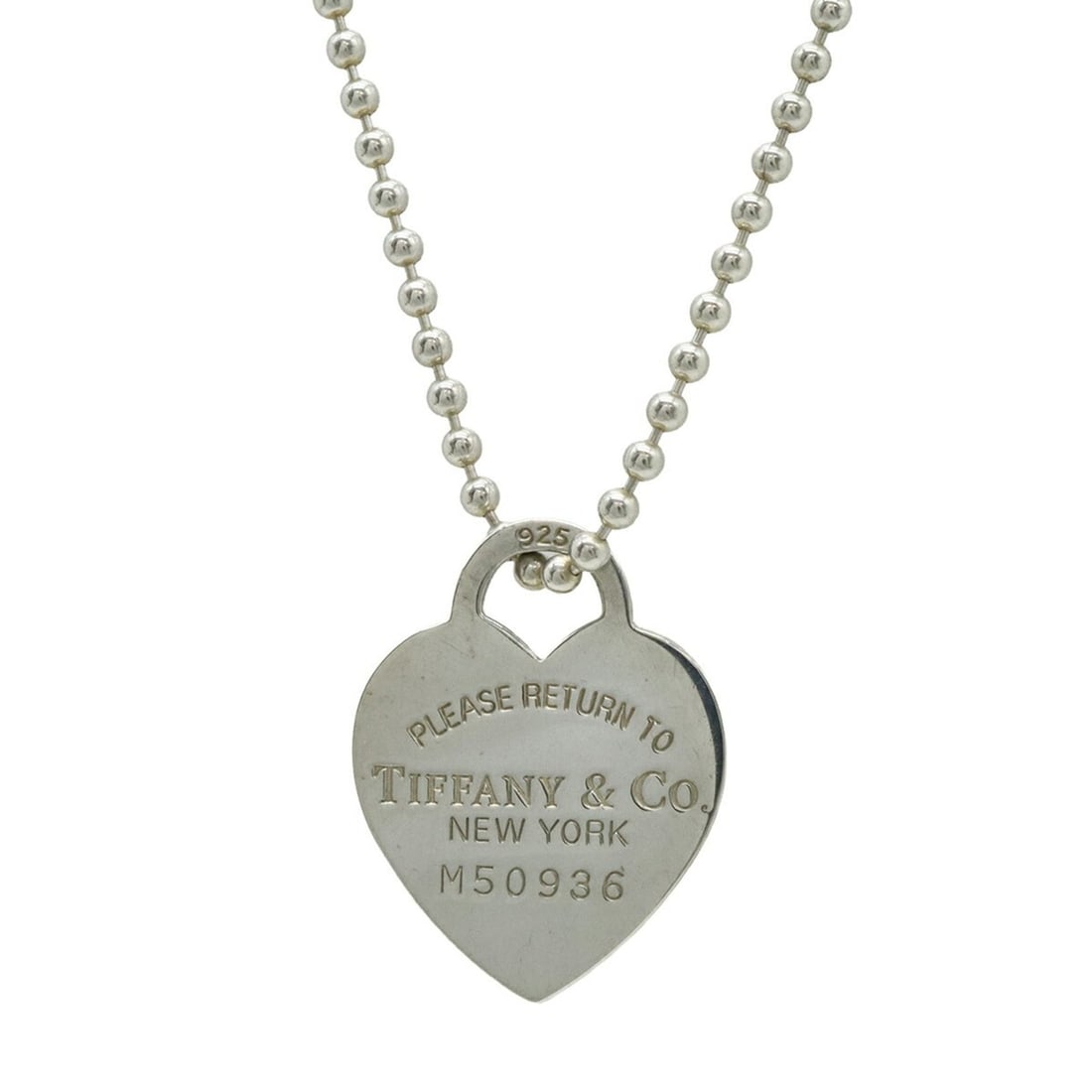 TIFFANY & Co. Return to Tiffany Heart Tag Long Pendant Necklace with Ball Chain in SV925 and Ag925: --- Catalog ---Category: SizePendant Size: 30mm x 22mm / 1.18'' x 0.86''Neck Circumference: 85 cm / 33.46''Category: DesignGender: WomenMaterial: Silver 925Chain Type: Ball chainPendant Type: PendantN