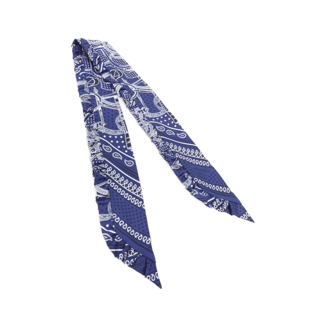Hermes Hermès EPERON D'OR BANDANA Twilly Ruffle Scarf 852978S (1 of 20)