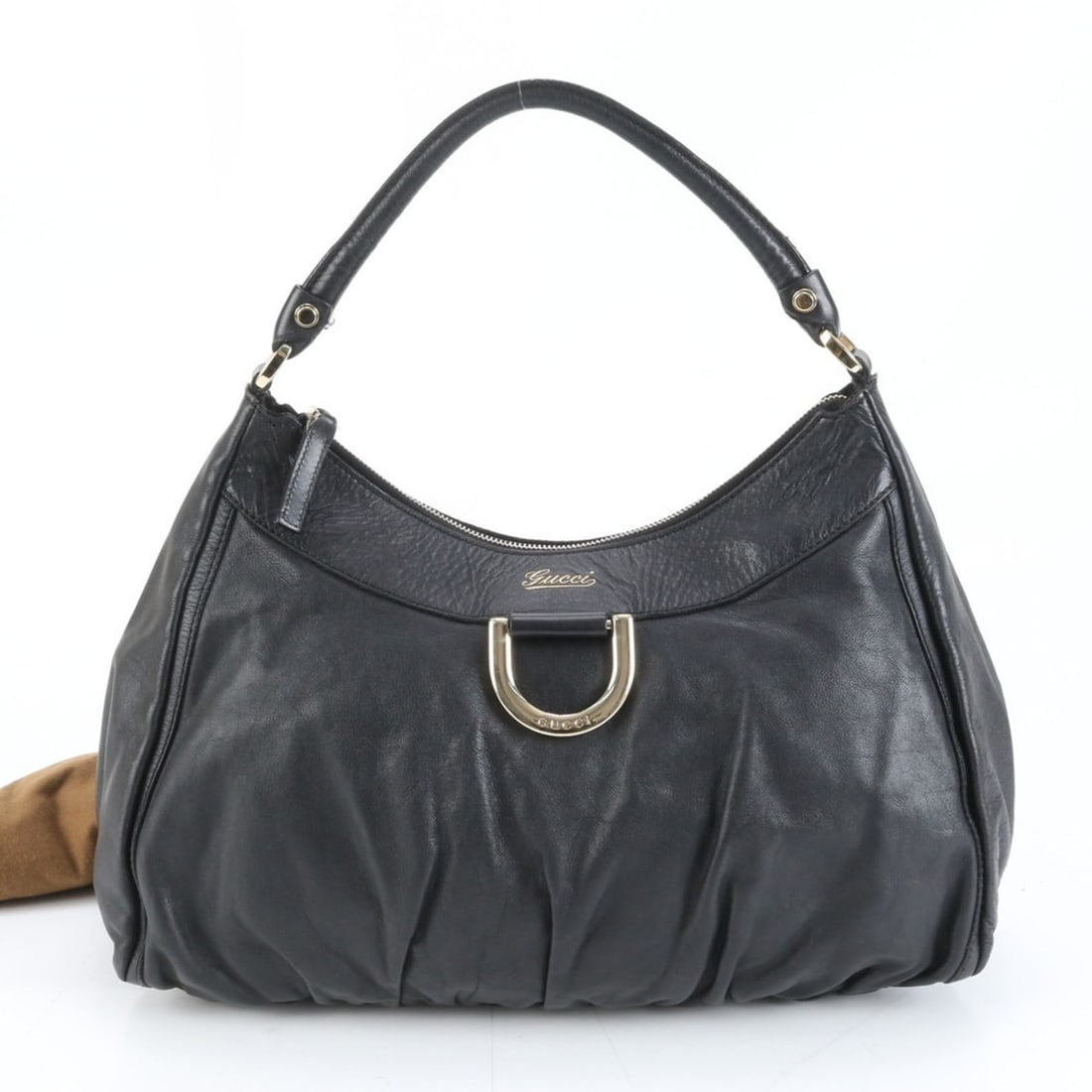 Gucci Abbey 189833 Leather One-Shoulder Shoulder Bag in Black with Gold Hardware for Women (1 of 15)