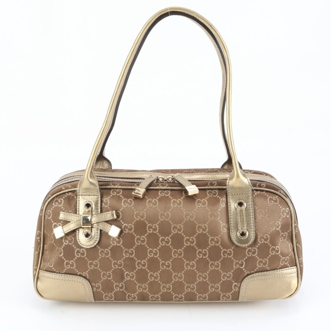 Gucci GG Canvas Princess 161720 Leather Shoulder Bag, Handbag, Gold, Women's (1 of 11)