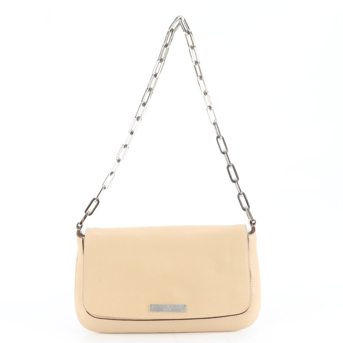 Gucci Silver Chain 001 3829 Leather Shoulder Bag, One-Shoulder, Beige, Women's (1 of 10)