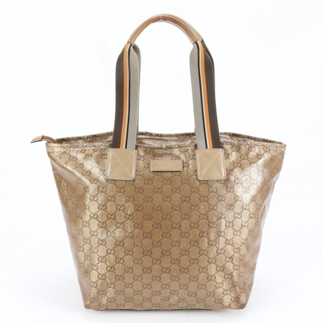Gucci GG Crystal 131231 Leather Tote Bag Shoulder Handbag Gold Women's (1 of 9)