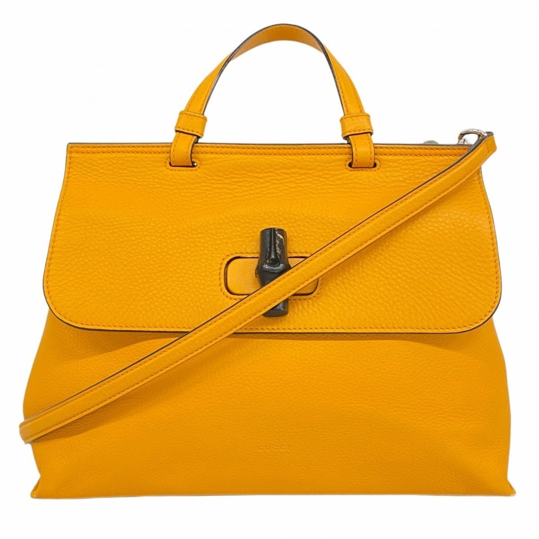 Gucci Bamboo Handbag 392013 Leather Orange 2-Way Bag for Women (1 of 12)