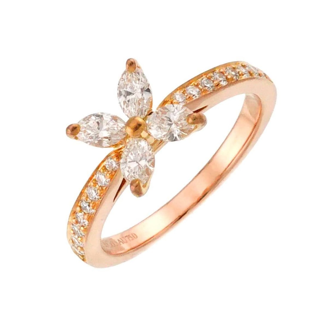 Tiffany & Co. Victoria size 9 diamond ring in 18K pink gold (PG) and 750.: --- Catalog ---Category: SizeJP Size: 9US Size: 5Category: DesignType: Band ringColor: Pink goldStone: DiamondGender: WomenMaterial: Pink gold (18K)Category: GeneralBrand: Tiffany--- Item List ---Sect