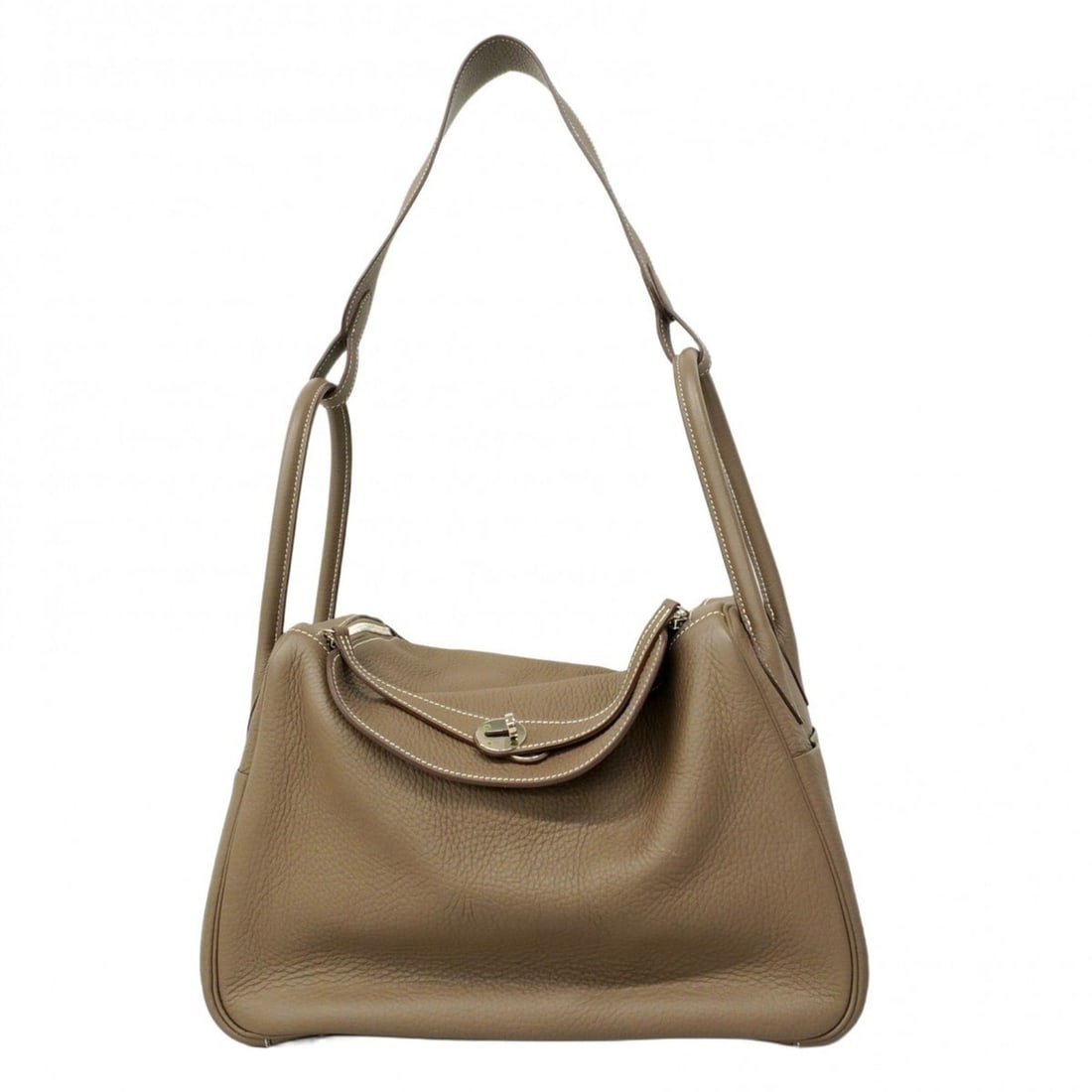 Hermes Hermès Lindy 34 Handbag in Taurillon Clemence Etoupe Leather with P Stamp, 2-Way Bag for: --- Catalog ---Category: SizeSize (HxWxD): 23cm x 34cm x 17cm / 9.05'' x 13.38'' x 6.69''Category: DesignType: HandbagColor: Etoupe grayGender: WomenMaterial: Taurillon clemence leather Hardware Color