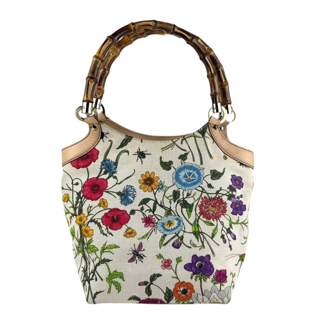 Gucci Flora Bamboo Canvas Handbag, Multicolor, Women's, 140203 z8084: --- Catalog ---Category: SizeSize (HxWxD): 20cm x 17cm x 9cm / 7.87'' x 6.69'' x 3.54''Category: DesignType: HandbagColor: Multi-colorGender: WomenMaterial: Canvas Category: GeneralMPN: 140203Brand: G
