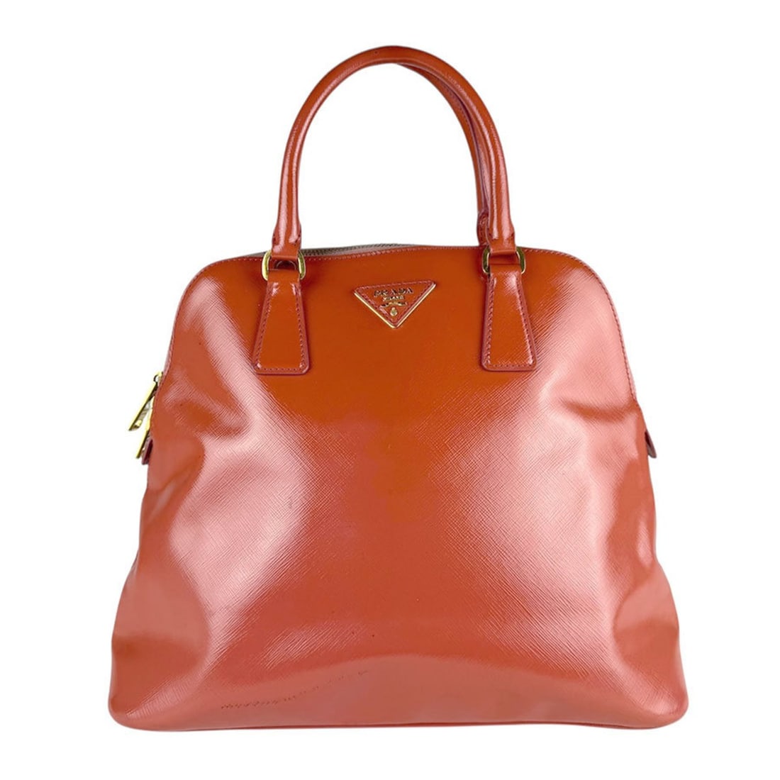 Prada PRADA handbag leather orange women's z8074: --- Catalog ---Category: SizeSize (HxWxD): 28cm x 34cm x 14cm / 11.02'' x 13.38'' x 5.51''Category: DesignType: HandbagColor: OrangeGender: WomenMaterial: Leather Category: GeneralBrand: Prada--- Item