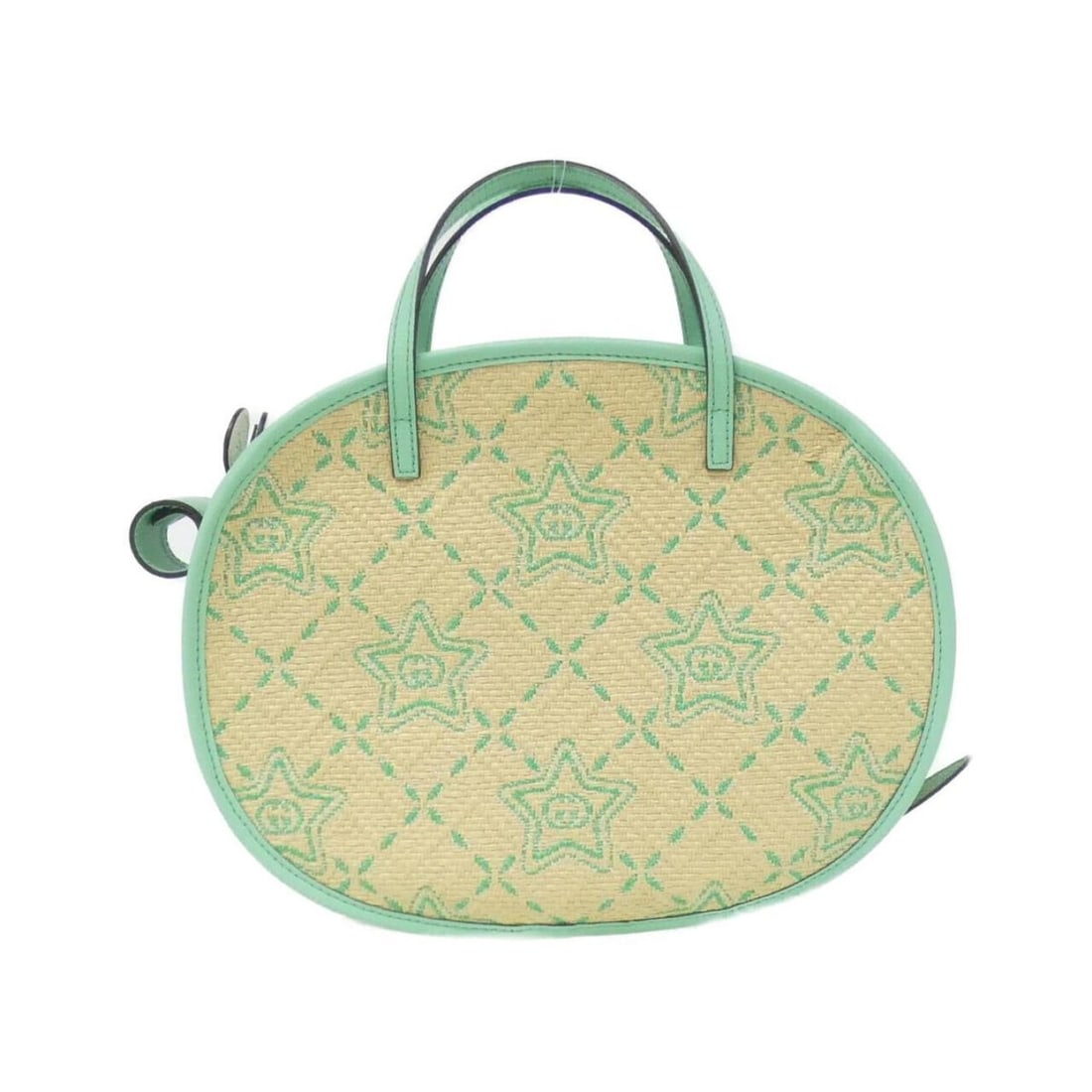 Gucci CHILDRENS 727002 FABBJ handbag: --- Catalog ---Category: SizeSize (HxWxD): 23cm x 28.5cm x 5cm / 9.05'' x 11.22'' x 1.96''Category: DesignType: HandbagColor: Beige, Light greenGender: WomenMaterial: Raffia , Leather Category: Genera