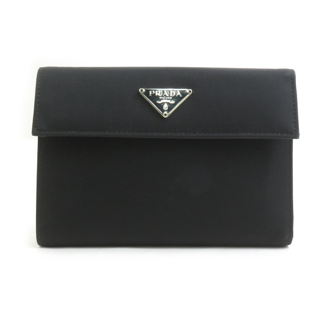 Prada PRADA Tri-fold Wallet Nylon Black Unisex h31801g: --- Catalog ---Category: SizeSize (HxWxD): 10cm x 14.7cm x 2cm / 3.93'' x 5.78'' x 0.78''Category: DesignType: Wallet (tri-fold)Color: BlackGender: Men,WomenMaterial: Nylon Category: GeneralBrand: Pra