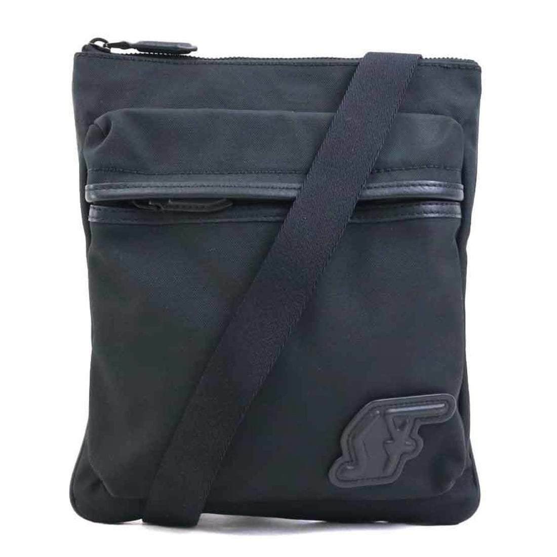 Salvatore Ferragamo Men's Nylon Black Shoulder Bag (H31735N): --- Catalog ---Category: SizeSize (HxWxD): 28cm x 24cm / 11.02'' x 9.44''Category: DesignType: Shoulder bagColor: BlackGender: Men,WomenMaterial: Nylon Category: GeneralBrand: Salvatore FerragamoCount
