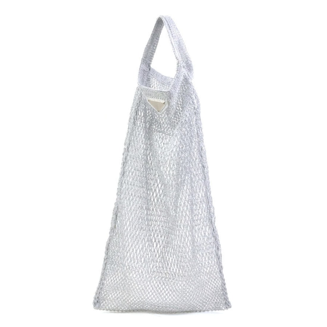 Prada PRADA handbag mesh bag cotton silver women's e61256a: --- Catalog ---Category: SizeSize (HxWxD): 36.5cm x 22cm / 14.37'' x 8.66''Category: DesignType: HandbagColor: SilverGender: WomenMaterial: Cotton Category: GeneralBrand: PradaCountry of Origin: Italy