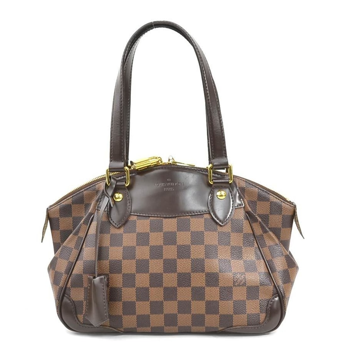 Louis Vuitton Damier Verona PM Handbag in Canvas, Brown and Gold, Women's, N41117 e61235a: --- Catalog ---Category: SizeSize (HxWxD): 21cm x 27cm x 15cm / 8.26'' x 10.62'' x 5.9''Category: DesignType: HandbagColor: Brown, Damier CanvasGender: WomenMaterial: Damier Canvas Category: GeneralMP