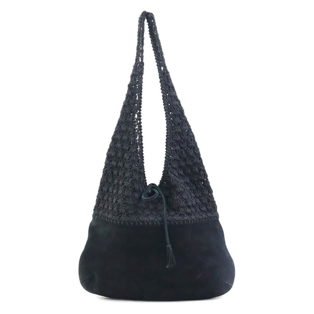 Salvatore Ferragamo Shoulder Bag, Suede/Cotton, Black, Women's, e61191a: --- Catalog ---Category: SizeSize (HxWxD): 30cm x 36cm / 11.81'' x 14.17''Category: DesignType: Shoulder bagColor: BlackGender: WomenMaterial: Suede , Cotton Category: GeneralBrand: Salvatore Ferragam