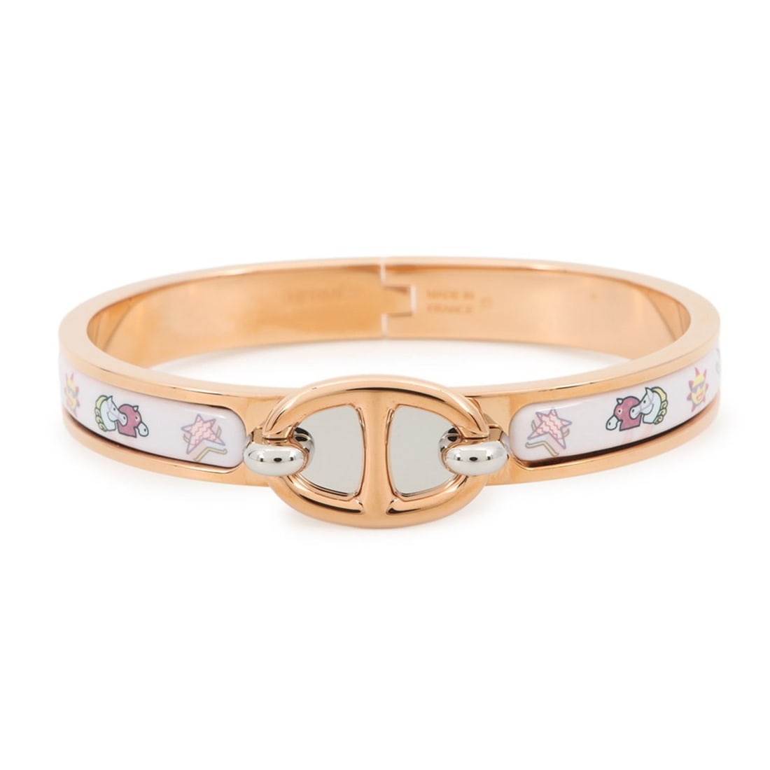 Hermes Hermès Chaine d'Ancre Mini Click PM Bracelet in Funny Ice Cream Jasmine/Pink: --- Catalog ---Category: SizeLength: 16cm / 6.29''Category: DesignType: Charm braceletColor: Pink, Pink goldGender: WomenMaterial: Enamel, MetalCategory: GeneralBrand: HermesCountry of Origin: France-
