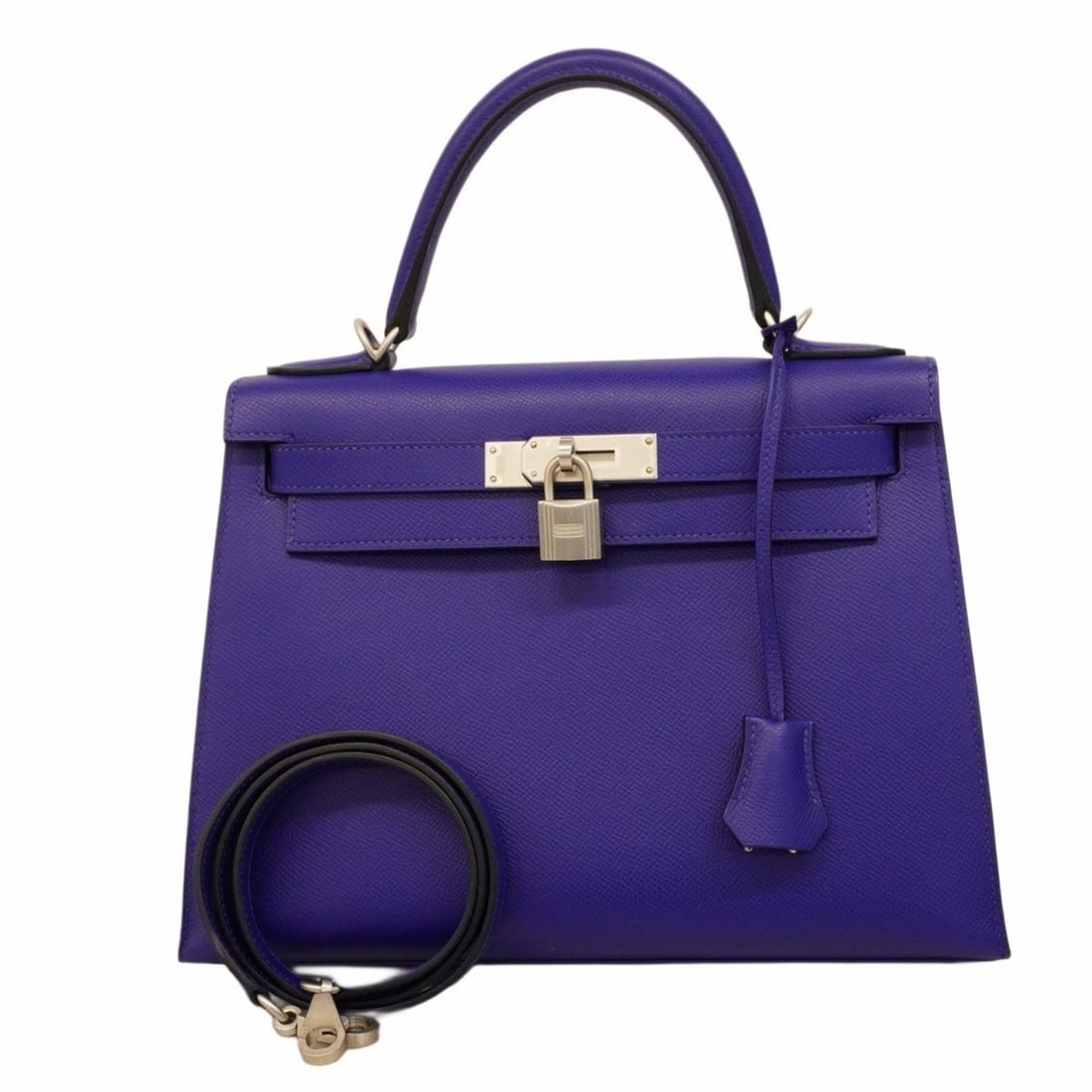 Hermes Hermès Kelly 28 handbag, Epsom leather, blue ankle, U-stamp, 2-way bag, palladium hardware,: --- Catalog ---Category: SizeSize (HxWxD): 21cm x 29cm x 12cm / 8.26'' x 11.41'' x 4.72''Category: DesignType: HandbagColor: BlueGender: WomenMaterial: Epsom leather Hardware Color: SilverCategory: Ge