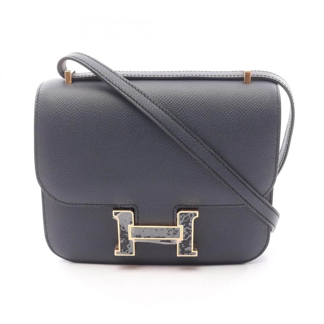 Hermes Hermès Constance 3 Mini Shoulder Bag in Calfskin Leather (Cowhide) by Epsom Leather, Navy: --- Catalog ---Category: SizeSize (HxWxD): 15cm x 18cm / 5.9'' x 7.08''Category: DesignType: Shoulder bagColor: NavyGender: WomenMaterial: Epsom leather , Leather Hardware Color: GoldLeather/Fur Type: