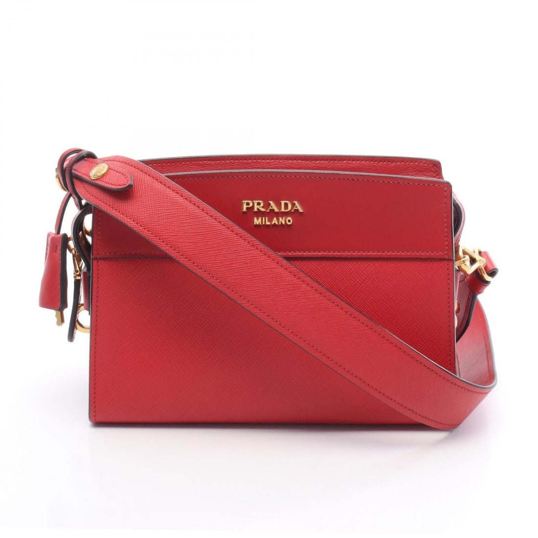 Prada SAFFIANO+CITY C Shoulder Bag in Saffiano Leather, Women's, Red: --- Catalog ---Category: SizeSize (HxWxD): 15.5cm x 22cm x 8cm / 6.1'' x 8.66'' x 3.14''Category: DesignType: Shoulder bagColor: Red colorGender: WomenMaterial: Saffiano Category: GeneralBrand: Prada-
