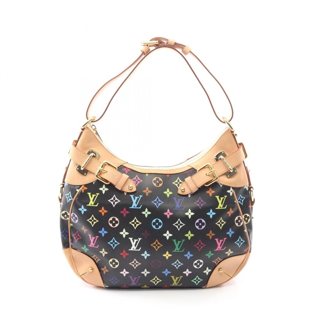 Louis Vuitton Greta Shoulder Bag, Coated Canvas and Leather, Monogram Multicolore, Women's, Black,: --- Catalog ---Category: SizeSize (HxWxD): 25cm x 36cm x 10cm / 9.84'' x 14.17'' x 3.93''Category: DesignType: Shoulder bagColor: Black, Multi-colorGender: WomenMaterial: Coated canvas Category: Gener