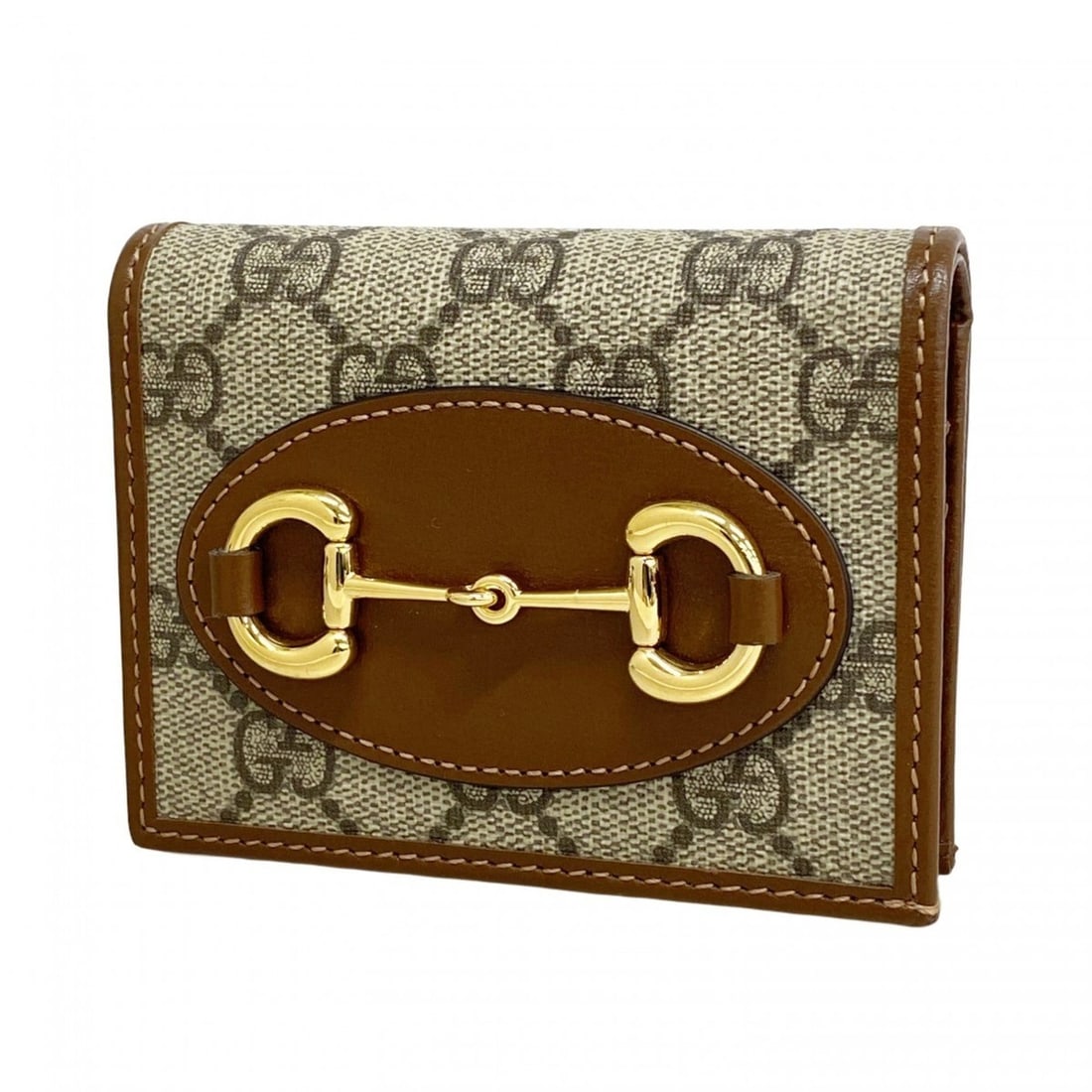 Gucci GG Supreme Horsebit 1955 Wallet 621887 Leather Beige Brown Women's: --- Catalog ---Category: SizeSize (HxWxD): 8.5cm x 11cm x 3cm / 3.34'' x 4.33'' x 1.18''Category: DesignType: Wallet (bi-fold)Color: Beige, BrownGender: WomenMaterial: Leather Category: GeneralMPN: 62
