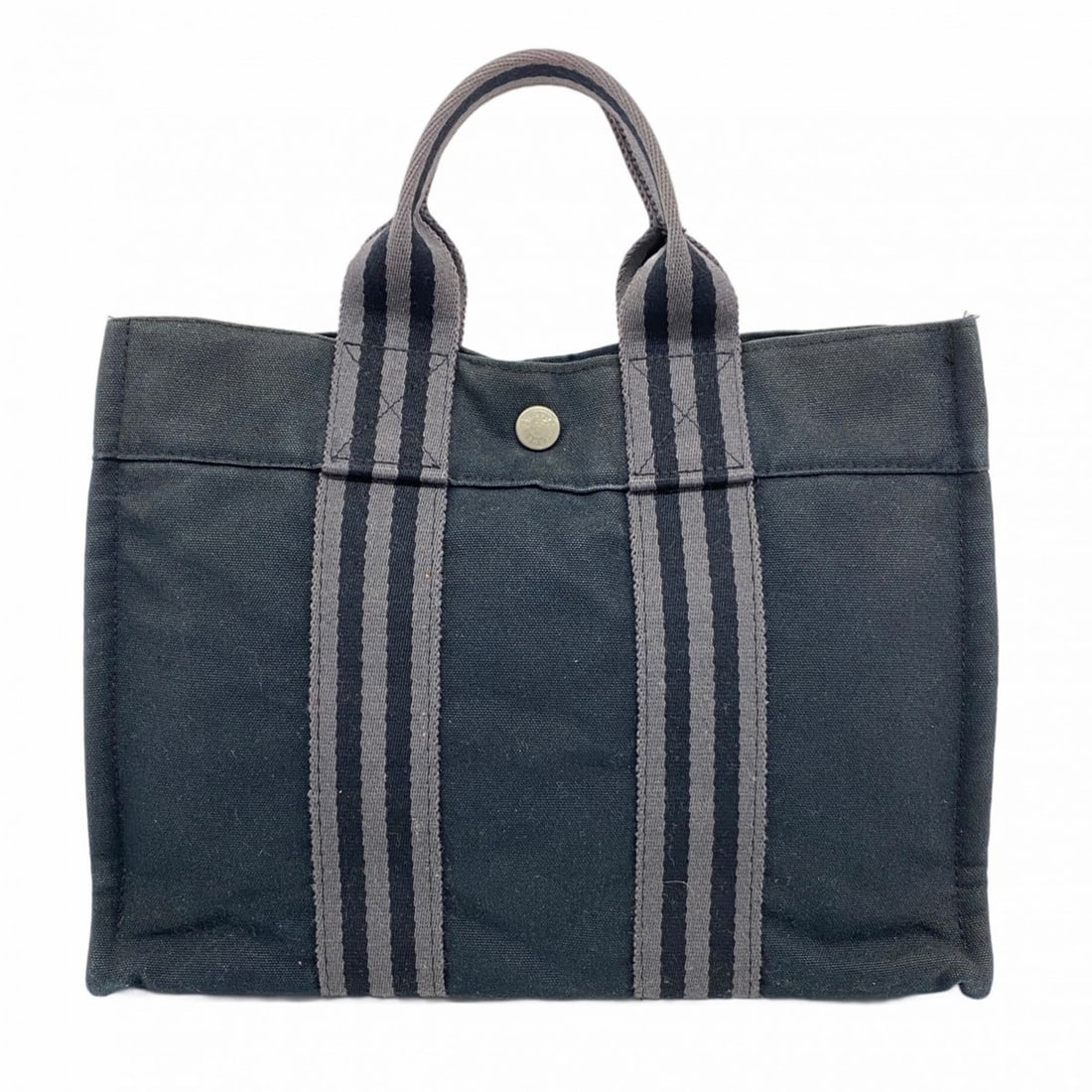 Hermes Hermès Fouleaux PM Tote Bag, Canvas, Black, Men's and Women's: --- Catalog ---Category: SizeSize (HxWxD): 21cm x 30cm x 9cm / 8.26'' x 11.81'' x 3.54''Category: DesignType: Tote bagColor: BlackGender: Men,WomenMaterial: Canvas Hardware Color: SilverCategory: Gene