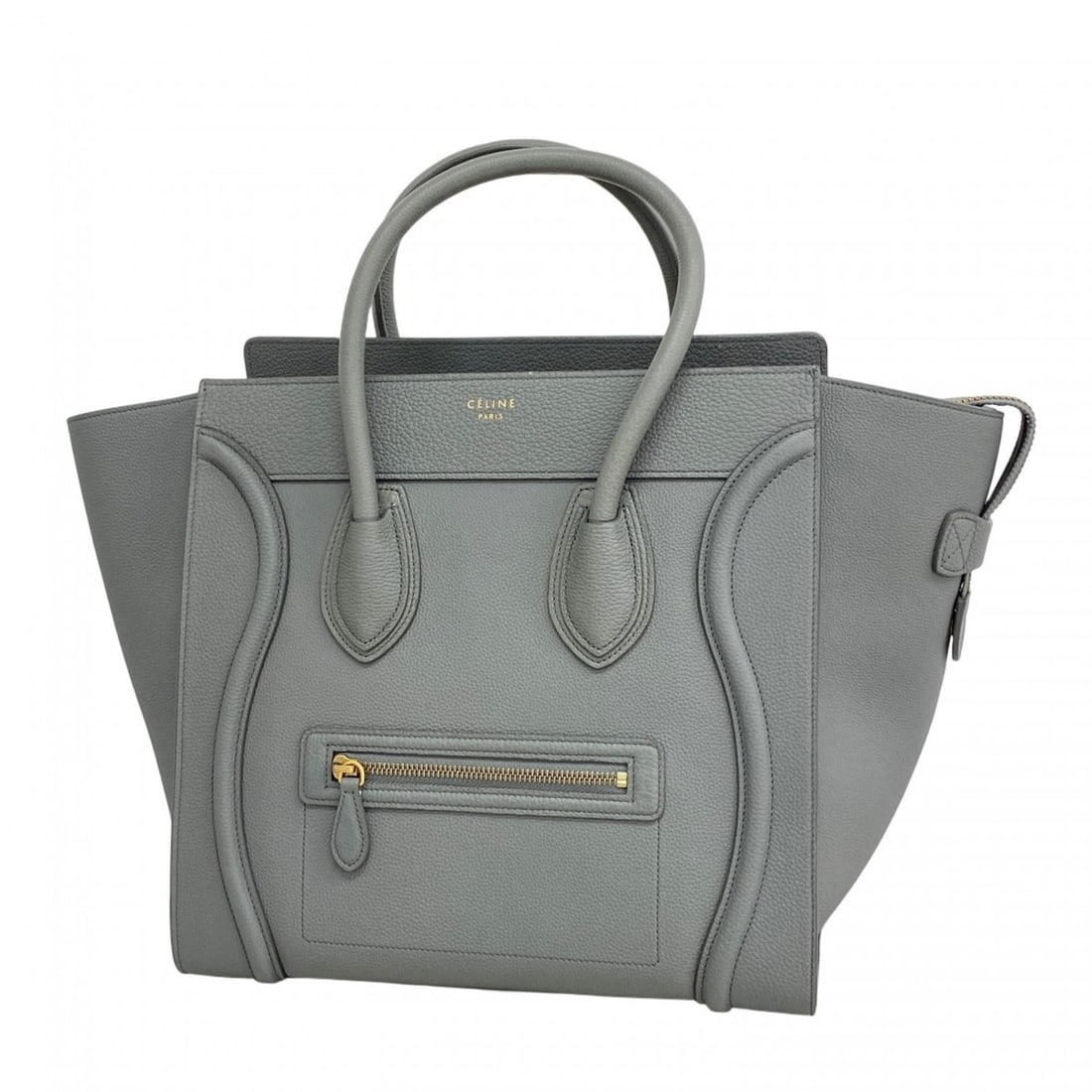 Celine Lagenji Leather Tote Bag, Gray, Women's: --- Catalog ---Category: SizeSize (HxWxD): 32cm x 30.5cm x 18cm / 12.59'' x 12'' x 7.08''Category: DesignType: Tote bagColor: GrayGender: WomenMaterial: Leather Hardware Color: GoldCategory: GeneralBr