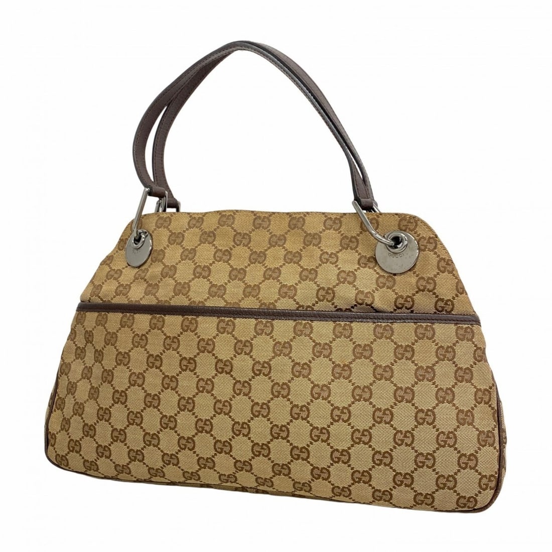 Gucci GG Canvas Tote Bag 121023 Brown Women's: --- Catalog ---Category: SizeSize (HxWxD): 24.5cm x 39.5cm x 7cm / 9.64'' x 15.55'' x 2.75''Category: DesignType: Tote bagColor: BrownGender: WomenMaterial: Canvas Hardware Color: SilverCategory: Gene
