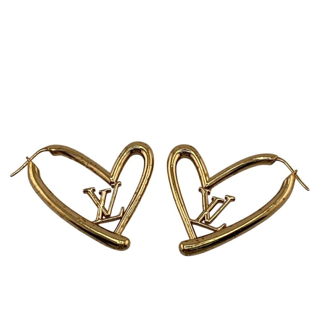 LOUIS VUITTON M00464 Brooke d'Oreille 20.2g Heart Falling in Love Earrings, Gold, Women's: --- Catalog ---Category: SizeWeight: 20.2g / 0.71oz.Size (HxWxD): 37.30mm x 38.80mm / 1.47'' x 1.53''Category: DesignType: Hoop earringsColor: GoldFinish: Gold platedGender: WomenCategory: GeneralBran
