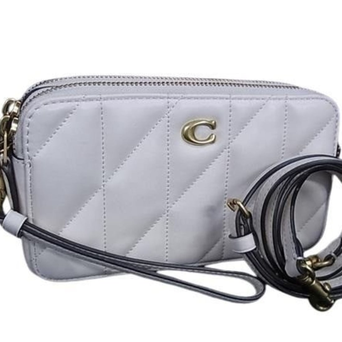 COACH Pillow Shoulder Bag CM531, Ivory Leather, Quilted, Double Zip, Women's: --- Catalog ---Category: SizeSize (HxWxD): 10.5cm x 19cm x 5cm / 4.13'' x 7.48'' x 1.96''Category: DesignType: Handbag, Shoulder bag, Tote bagColor: IvoryGender: Men,WomenClosure: ZipperMaterial: Leat