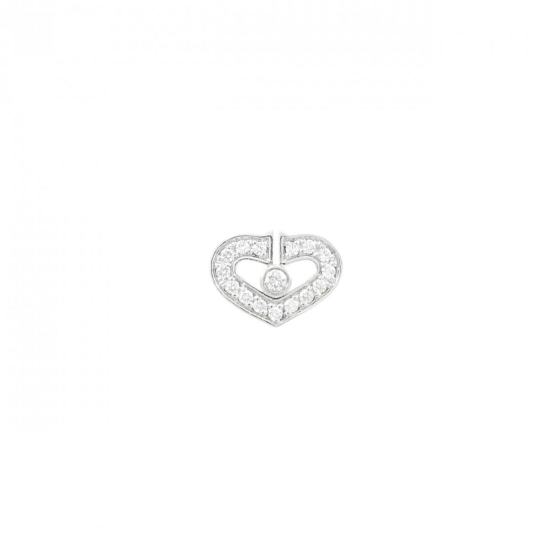 Cartier C Heart Earring (Single): --- Catalog ---Category: SizeSize (HxWxD): 7.20mm x 9.80mm / 0.28'' x 0.39''Category: DesignType: Stud earringsColor: White goldGender: WomenMaterial: White gold (18K)Single earring: YesCategory: Gene
