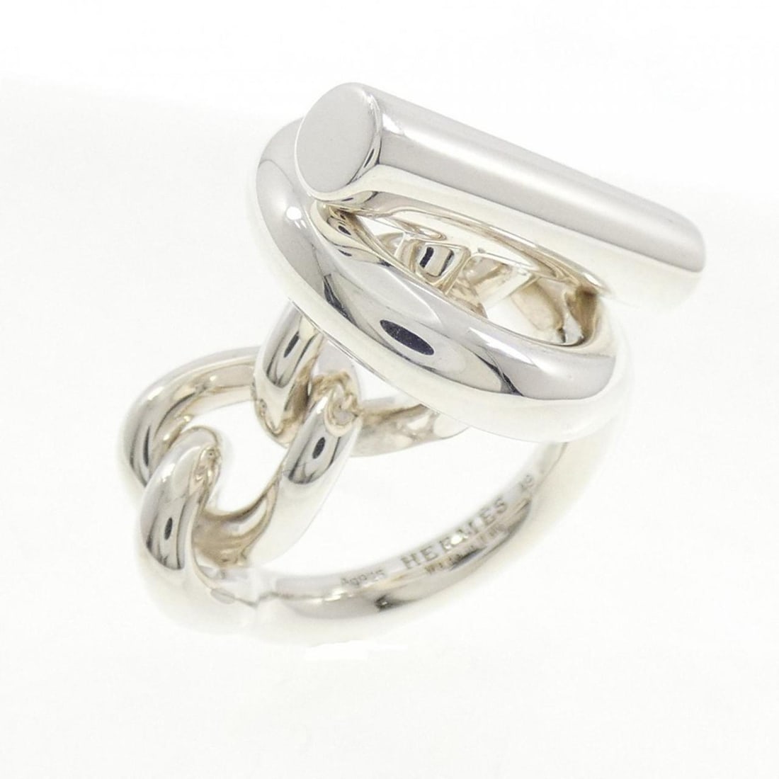 Hermes Croisette Ring: --- Catalog ---Category: SizeUS Size: 5Brand Size: 49Category: DesignType: Band ringColor: SilverGender: WomenMaterial: Silver 925Category: GeneralMPN: H104587BBrand: Hermes--- Item List ---Section: C