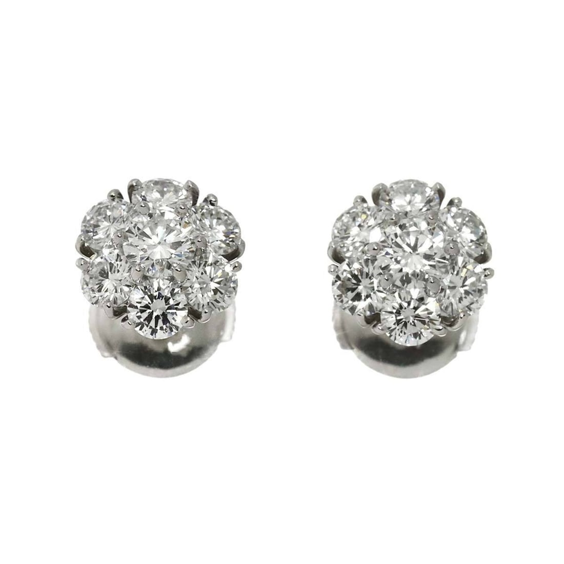 Van Cleef & Arpels Fleurette Diamond Earrings in 18K White Gold (750): --- Catalog ---Category: SizeSize (HxWxD): 9.00mm x 9.00mm / 0.35'' x 0.35''Category: DesignType: Stud earringsColor: White goldGender: WomenMaterial: White gold (18K)Category: GeneralBrand: Van Cleef