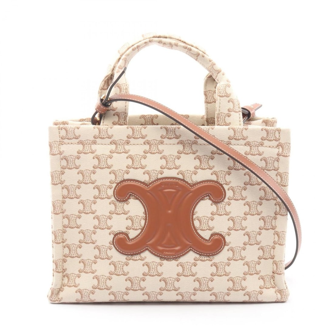 Celine Small Cabas Tais Triomphe Tote Bag, Canvas and Leather, Women's, Beige Brown, 19916 2EZ6 01BC: --- Catalog ---Category: SizeSize (HxWxD): 18cm x 25cm x 11cm / 7.08'' x 9.84'' x 4.33''Category: DesignType: Tote bagColor: Beige, BrownGender: WomenMaterial: Canvas , Leather Category: GeneralMPN: 1