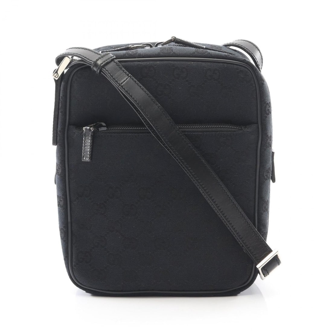 Gucci GG Canvas Shoulder Bag, and Leather, Women's, Black, 018.1612: --- Catalog ---Category: SizeSize (HxWxD): 22cm x 19cm x 8cm / 8.66'' x 7.48'' x 3.14''Category: DesignType: Shoulder bagColor: BlackGender: WomenMaterial: Canvas , Leather Category: GeneralMPN: 018.1