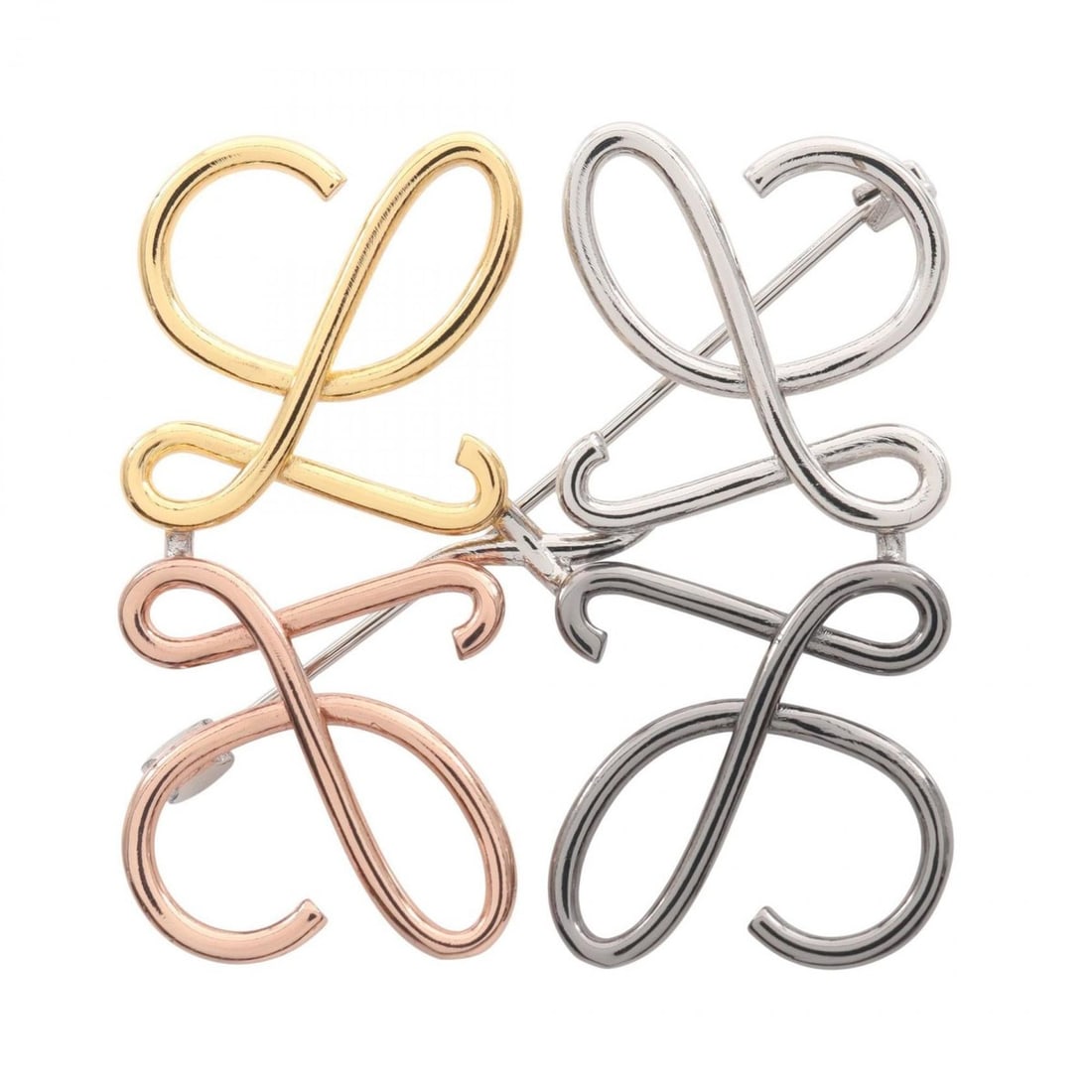 LOEWE Anagram Brooch, Gold Plated, Silver, Multicolor: --- Catalog ---Category: SizeSize (HxWxD): 5cm x 5cm / 1.96'' x 1.96''Category: DesignType: BroochColor: Multi-color, SilverGender: WomenMaterial: Gold platingCategory: GeneralBrand: Loewe--- Item Lis