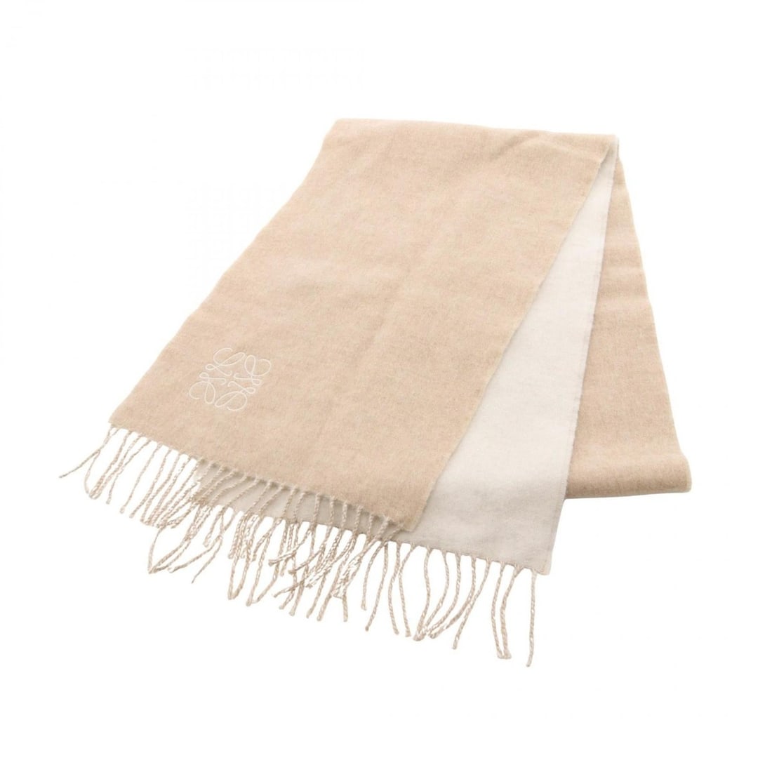 LOEWE Anagram Scarf, Wool and Cashmere, Women's, Beige White: --- Catalog ---Category: SizeSize (LxW): 1.9m x 28.5cm / 74.8'' x 11.22''Category: DesignType: StoleColor: Beige, WhiteGender: WomenMaterial: Wool , Cashmere Category: GeneralBrand: Loewe--- Item List
